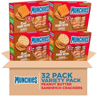 Munchies Sandwich Crackers, Assorted Peanut Butter Variety Pack (Pack of 4, 32 count) - Image 1
