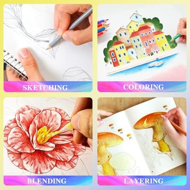 SRISE Colored Pencils for Adult Coloring Books, 48 Colored Pencil Set for Artist Sketching Drawing Pencils & Supplies, Pre-sharpened Coloring Pencils Set for Beginners, Art Supplies for Drawing - Image 6