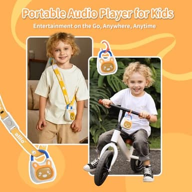 alilo Pocket Bunny Portable Kids Music Player, Musical Toys for Toddlers 1-3-5, Preloaded 120+ Stories/Music/Lullabies/White Noise,High Fidelity Sound Travel Bluetooth Speaker (with Strap and Ring) - Image 3