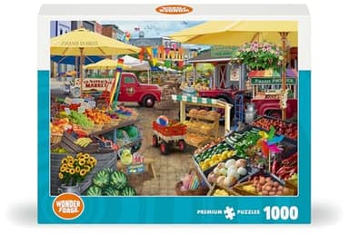Wonder Forge Farmer's Market Day 1000 Piece Jigsaw Puzzle for Adults | Unique, Perfectly-Fitting Pieces | Fun, Vibrant Imagery | Amazon Exclusive - Image 2