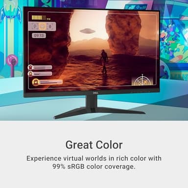 Dell G2725D Gaming Monitor - 27-inch QHD (2560x1440) up to 180 Hz, 2ms Response time, 99% RGB Display, DisplayPort/HDMI Connectivity, AMD FreeSync, Comfortview, Tilt Adjustable - Black - Image 4