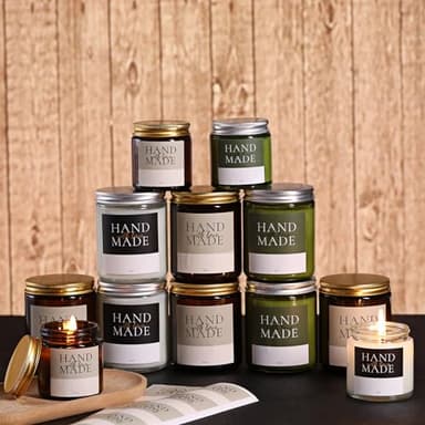 LETINE 12 Pack, 8 OZ Thick Amber Glass Jars with Gold Lids - Candle Vessels for Candle Making, Glass Candle Jars with Lids, Empty Candle Jars for Sugar Scrubs, Herbs, and Bridesmaids Proposal Gifts - Image 3