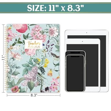 Teacher Planner 2025-2026 - Teacher Lesson Planner 2025-2026 with Colorful Tabs, July 2025 - June 2026, 25-26 Teacher Planners Weekly and Monthly, 8.3" x 11", Academic Year Lesson Plan Book, Twin-Wire Binding - Floral - Image 8