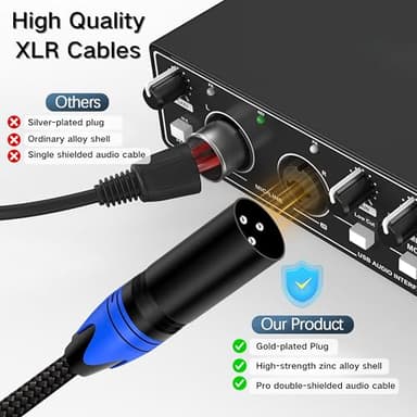 Anewbig XLR Cables 25ft 6 Pack - Male to Female Braided Shielded Microphone Cable, 3-Pin Copper Conductors XLR Speaker Cords for Microphone, Mixer, DMX & PA Systems(Colorful) - Image 4