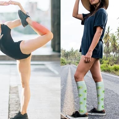 fenglaoda Compression Socks for Women Men Support Circulation 6 Pairs Socks For Nurse, Travel, Flight - Image 5