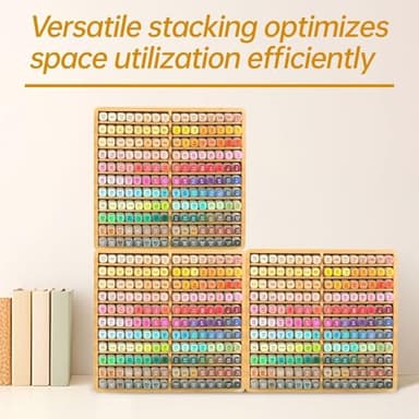 walowalo Marker Organizer Hold 176 Markers Birthday Gifts Bamboo Pen Holder Art Supply Pencil Storage Organizer with 22 Compartments All-in-One Marker Storage for Home Office Desk Classroom - Image 7