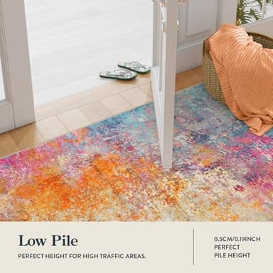 Lahome Modern Abstract Area Rugs 9x12 Living Room Rug Non Slip, Washable Colorful 9x12 Area Rug for Bedroom Girls Nursery, Soft Large Accent Carpet for Dining Room Table Office Home Decor - Image 4