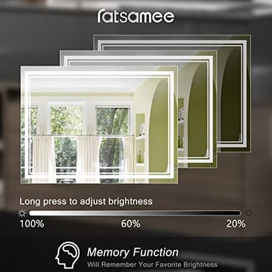 Ratsamee 40x32 Inch Led Mirror for Bathroom with Front Light and Backlit, Dimmable Anti Fog Wall Bathroom Mirror with Led Lights, Water Proof, Decor Vanity Mirror - Image 5