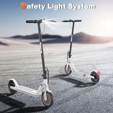 WERHY Electric Scooter for Adults, with 350W Powerful Motor, 12 Miles Range, 19 MPH Top Speed, with 8.5" Solid Tires, Foldable E Scooter with Dual Braking Systems and APP Control - Image 7