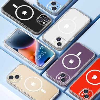 COOLQO Magnetic for iPhone 14/iPhone 13 Case with Screen Protectors, Compatible with MagSafe, Military Grade Drop Protection, Dual Layer Design Heavy Duty Protective Shockproof Phone Case, Clear - Image 6