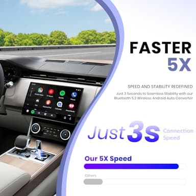 HaMeby Wireless Android Auto Adapter for Android, Convert Wired to Wireless, Mini Size with Extension USB-C/Type-C, Stable Control & No Delay, Supports Car Original Control - Image 2