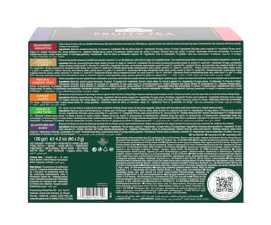 Ahmad Tea Black & Green Tea, Fruitytea Assorted Sampler Variety Gift Box, 60 Foil Teabags - Caffeinated & Sugar-Free - Image 5