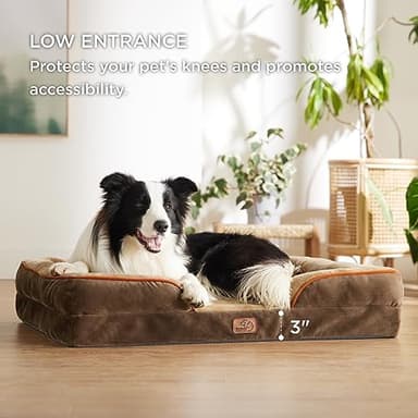 Bedsure Orthopedic Dog Bed for Extra Large Dogs - XL Washable Dog Sofa Beds Large, Supportive Foam Pet Couch Bed with Removable Washable Cover, Waterproof Lining and Nonskid Bottom, Brown - Image 6