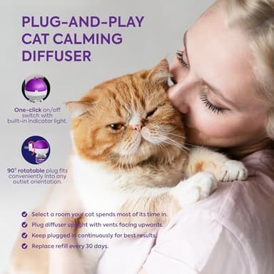 TopSum Cat Calming Diffuser Refills: Pheromone Refill for Cats, Long-Lasting 6-Month Supply, Compatible with Most Diffusers, 6 Pack (Purple) - Image 7