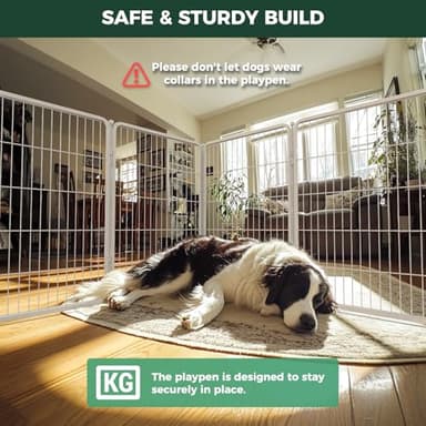 FXW Homeplus Unleashed Indoor Dog Playpen - Stress-Free and Safe Play, Heavy Duty 40 Inch 6 Panels Dog Pen for Medium and Large Dogs, White│Patented - Image 6