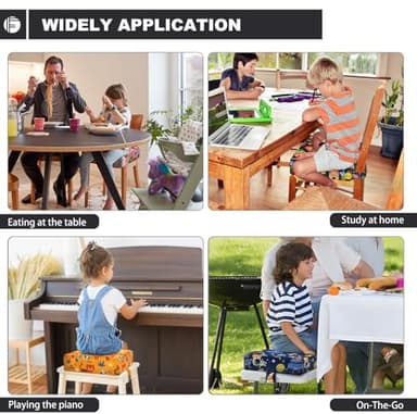 Toddler Booster Seat for Dining Table, Portable Booster Seat for Kitchen Chair, 4 Inch High-Density Foam Cushion with Adjustable Safety Straps and Non-Slip Bottom, Perfect for Kids Travel and Daily - Image 7