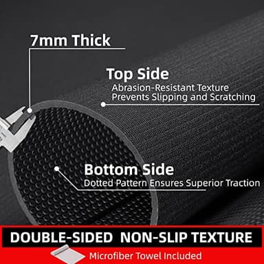 GymCope Large Exercise Mat for Home Workout,12‘x6’/10'x6'/9'x6'/8'x6'/7'x5'/6'x4' (7mm) Extra Thick Workout Mat, High-Density Gym Mat for Cardio, Jump Rope, MMA, Weights (Shoe-Friendly) - Image 6