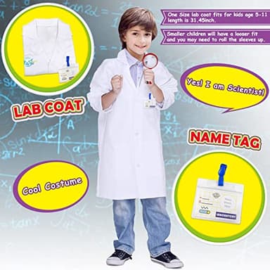 UNGLINGA Kids Science Experiment Kit with Lab Coat Scientist Costume Dress Up and Role Play Toys Gift for Boys Girls Kids Christmas Birthday Party - Image 3