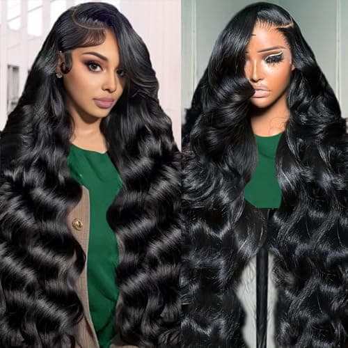 Jamoro 13x6 Lace Front Wigs Human Hair 200% Density 28 Inch Body Wave Lace Front Wigs Human Hair Pre Plucked Real Human Hair Wig with Baby Hair Glueless Wigs Human Hair Lace Front Wigs - Image 1