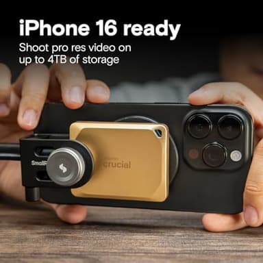 Crucial X10 Pro 4TB Portable SSD, Up to 2,100MB/s Read, 2000MB/s Write, USB 3.2 USB-C, External Solid State Drive, Durable Storage for Professional Creators, Gold - CT4000X10PROSSD9D02 - Image 4