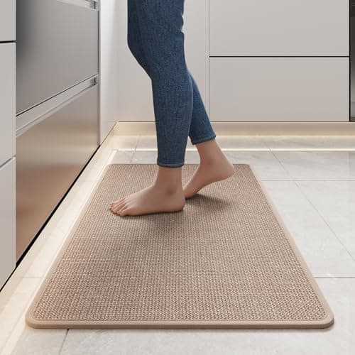 YDKGL Kitchen Rugs and Mats Non Slip Washable, Absorbent Runner Rugs for Kitchen, Front of Sink, Kitchen Mats for Floor,Easy to Clean and Maintain Kitchen Floor mat(Brown, 17"x30") - Image 1