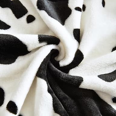 Softan Fleece Blanket - Black White Cow Print Throw Blanket - Fuzzy Lightweight Super Soft Microfiber Flannel Blankets for Couch, Bed, Sofa - Ultra Luxurious Warm and Cozy for All Seasons (90"×90") - Image 6