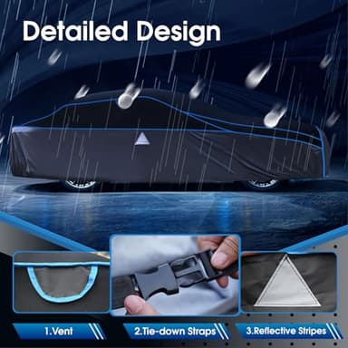 Aoulette SUV Hail Protector Car Cover with Thick Multi-Layered EVA | Gift Windshield Sun Shade | Custom Fit Sedan Ford Escape, Mazda CX-5 50, Subaru XV, Jeep Compass, Sportage etc. | See Size Chart | - Image 3