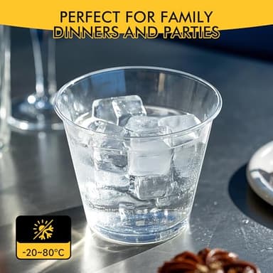 RACETOP 200 Pack 9 oz Clear Plastic Cups for Party, Disposable Clear Cup, Disposable Cups, Wine Glasses Cups, Plastic Cocktail Glasses - Image 6