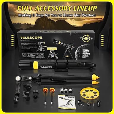 Telescope with Digital Eyepiece - Astronomy Refracting Telescope 90mm Aperture 900mm.For Beginners,Kids and Professionals, Vertisteel Altazimuth Mount, Powerful and Compact.Perfect for Observing Black - Image 9