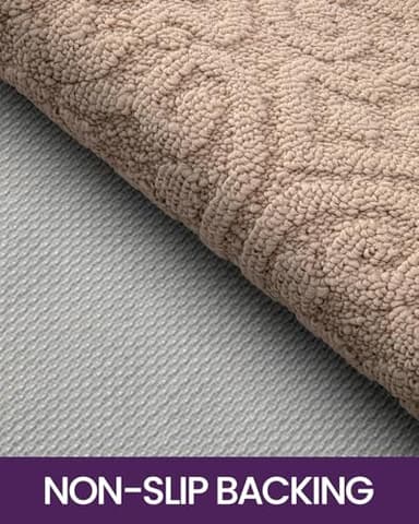 DEXI Front Door Entryway Mat Non Slip, 3x5 ft Large Washable Inside Entrance for House Floor Low Profile, Thin Entry Doormat Absorbent Dirt Trapper, Light Taupe - Image 3
