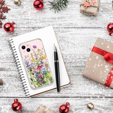 bicol Compatible with iPhone 15 Case, Crystal Acrylic Clear with Fashionable Pattern Designs for Girls Women, Slim Fit Shockproof Protective Phone Cover 6.1 inch Blooming Flowers - Image 6