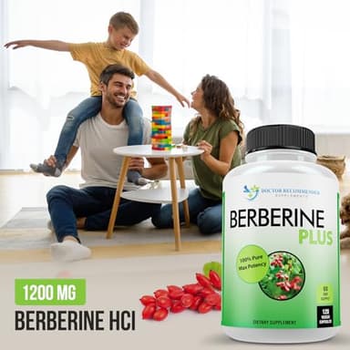 DOCTOR RECOMMENDED SUPPLEMENTS Berberine Plus 1200mg Per Serving - 120 Veggie Capsules with Royal Jelly - Image 3