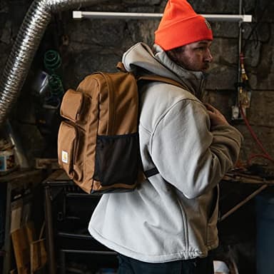 Carhartt 27L Single-Compartment Backpack, Durable Pack with Laptop Sleeve and Duravax Abrasion Resistant Base, Black - Image 6