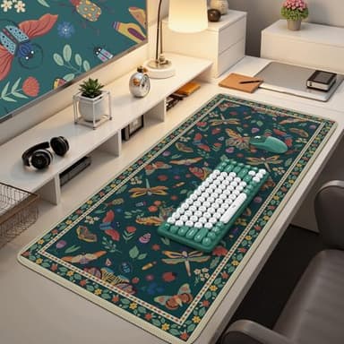 iCasso Desk Mat, Desk Matt for Desktop, Cute Desk Pad Mat, XXL Large Mouse Pad for Desk, Anti-Slip Big Mousepad with Stitched Edges, Keyboard Pad Mouse Mat for Computer(Green) - Image 7