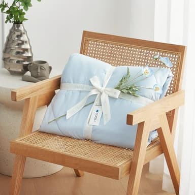 Cozy Bliss Cooling Comforter King Size, Cooling Blankets for Hot Sleepers and Night Sweats, Blue Summer Comforter for King Size Bed, Breathable Soft Lightweight Silk Smooth - Image 6