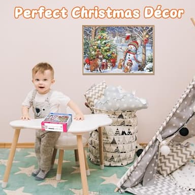 100 Piece Christmas Puzzles for Kids Ages 4-6 4-8 8-10 Christmas Puzzle - Christmas Dogs and Snowman Puzzles for Kids Ages 6-8 Children Educational Puzzles Gifts Christmas Stocking Stuffers - Image 6