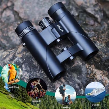 POLDR 12x25 Compact Binoculars for Adults and Kids, High Powered Waterproof Binocular with Phone Adapter, Small Easy Focus HD Binoculars for Bird Watching, Concerts, Hiking, Travel, Cruise - Image 7