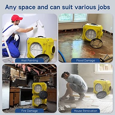ALORAIR Air Scrubber with 3 Stage Filtration, Stackable Negative Air Machine for Industrial and Commercial Use, Heavy Duty Air Cleaner with MERV-10 Filter, HEPA/Activated carbon Filter, Yellow - Image 9