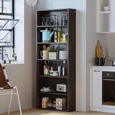 IRONCK Bookshelves and Bookcases Floor Standing 6 Tiers Display Storage Shelves 70 in Tall Bookcase Home Decor Furniture for Home Office, Living Room, Bed Room - Image 2