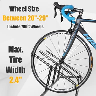 CyclingDeal Bicycle Floor Parking Rack Stand - for Mountain MTB Road Bike - Indoor Home Garage Storage - Adjustable 4 Bikes - Image 3