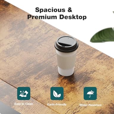 SMUG Computer Desk with Storage Drawers, Small Office Desk Modern Simple Study Writing Table for Home Bedroom, Spacious 40X24 Desktop with 2-Tier Drawer, Rust - Image 7