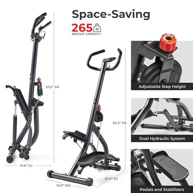 Sunny Health & Fitness Stair Stepper w/Handlebar, Extended Step Range Machine for Climbing Exercise, Compact, Height-Adjustable, Low-Impact & SunnyFit App Enhanced Connectivity – SF-S021001 - Image 6