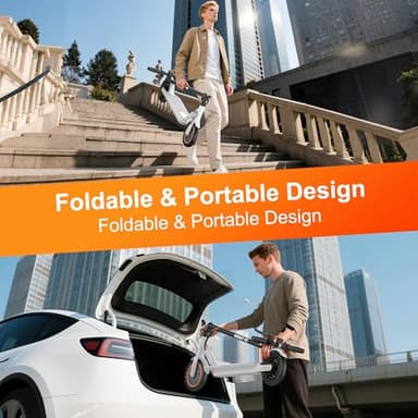 WERHY Electric Scooter for Adults, with 350W Powerful Motor, 12 Miles Range, 19 MPH Top Speed, with 8.5" Solid Tires, Foldable E Scooter with Dual Braking Systems and APP Control - Image 6
