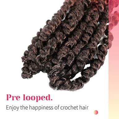 BOHOBABE Crochet Passion Twist Hair Pretwisted 10 Inch Short Pre-looped Passion Twist Crochet Braiding Hair 8 Packs (T350) - Image 5