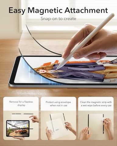 ESR Paper-Feel Magnetic Screen Protector for iPad A16 11th/10th Generation (11 Inch/10.9, 2025/2022), Write and Draw Like on Paper, Detachable and Reusable, Compatible with Tempered Film, Anti-Glare - Image 4