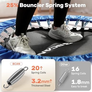 BCAN 40/48" Foldable Mini Trampoline Max Load 330lbs/440lbs, Fitness Rebounder with Adjustable Foam Handle, Exercise Trampoline for Adults Indoor/Garden Workout - Image 5