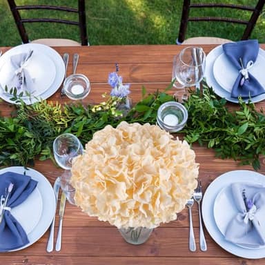 SITUMEIZI 540 Petals Silk Hydrangea Artificial Flowers Big Heads with Stems Fake Hydrangea Bouquets Faux for Home Wedding Party Spring Decor, Pack of 6(Champagne,VASE NOT Included) - Image 9