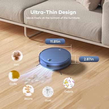 ZCWA Robot Vacuum and Mop Combo, 2 in 1 Mopping Robotic Vacuum with WiFi/App, Robotic Vacuum Cleaner, Schedule Settings, Self-Charging, Ideal for Hard Floor, Pet Hair and Low Pile Carpet - Image 5