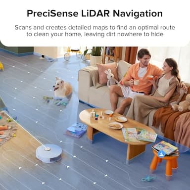 roborock Q8 Max Robot Vacuum and Mop Cleaner, DuoRoller Brush, 5500Pa Strong Suction, Lidar Navigation, Obstacle Avoidance, Multi-Level Mapping, Perfect for Pet Hair - Image 7