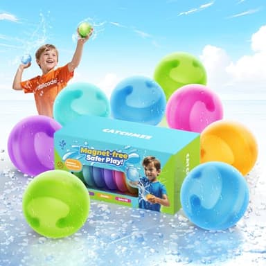 Reusable Water Balloons for Kids - No Magnets, Leak-Resistant Silicone Splash Balls, Quick-Fill & Long-Lasting - Durable Outdoor Water Toys for Summer Pool Party, Backyard Water Games - Image 1